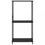 fekete kisméretű álló szerelt fa könyvespolc 33,5x39,6x79,7 cm