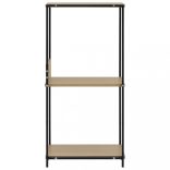 fekete és tölgyszínű szerelt fa könyvespolc 33,5x39,6x79,7 cm