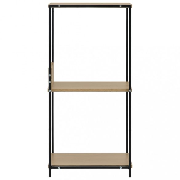 fekete és tölgyszínű szerelt fa könyvespolc 33,5x39,6x79,7 cm