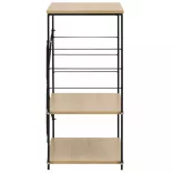 fekete-tölgyszínű szerelt fa mikrosütő szekrény 60x39,6x79,5 cm