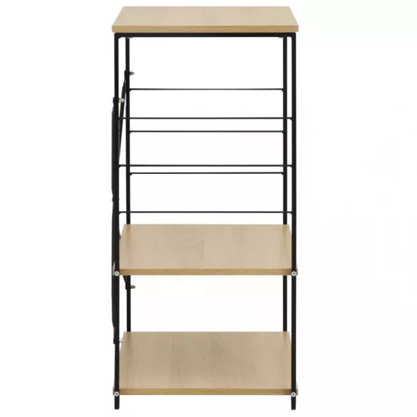 fekete-tölgyszínű szerelt fa mikrosütő szekrény 60x39,6x79,5 cm