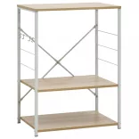 fehér és tölgy szerelt fa mikrohullámú szekrény 60x39,6x79,5 cm