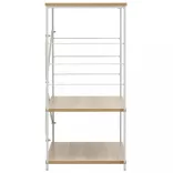 fehér és tölgy szerelt fa mikrohullámú szekrény 60x39,6x79,5 cm