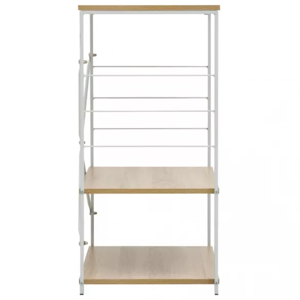 fehér és tölgy szerelt fa mikrohullámú szekrény 60x39,6x79,5 cm