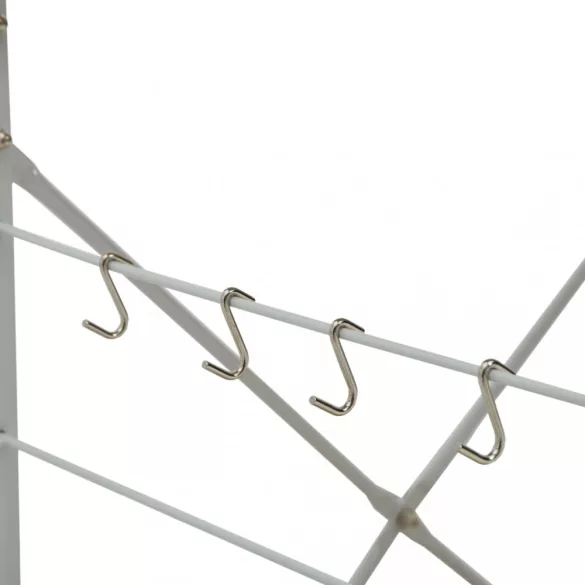 fehér és tölgy szerelt fa mikrohullámú szekrény 60x39,6x79,5 cm