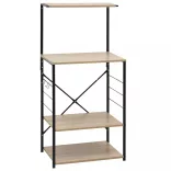 fekete-tölgyszínű szerelt fa mikrosütő szekrény 60x39,6x123 cm