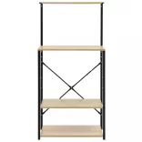 fekete-tölgyszínű szerelt fa mikrosütő szekrény 60x39,6x123 cm