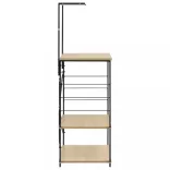 fekete-tölgyszínű szerelt fa mikrosütő szekrény 60x39,6x123 cm