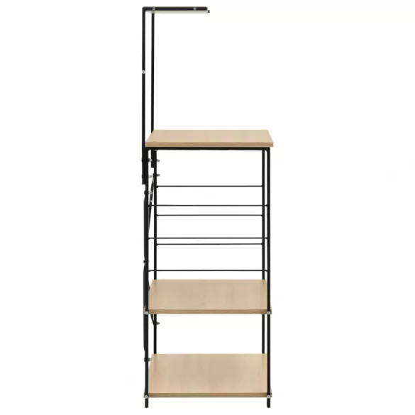 fekete-tölgyszínű szerelt fa mikrosütő szekrény 60x39,6x123 cm