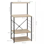 fekete-tölgyszínű szerelt fa mikrosütő szekrény 60x39,6x123 cm