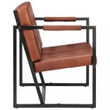 2 személyes barna valódi kecskebőr kanapé