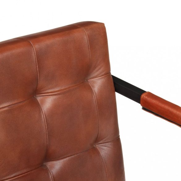 2 személyes barna valódi kecskebőr kanapé