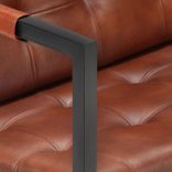 2 személyes barna valódi kecskebőr kanapé