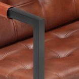 barna valódi kecskebőr háromszemélyes kanapé