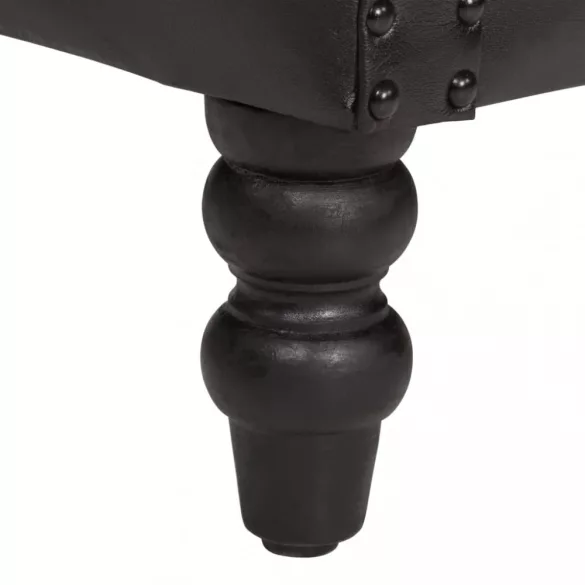 fekete valódi kecskebőr karosszék