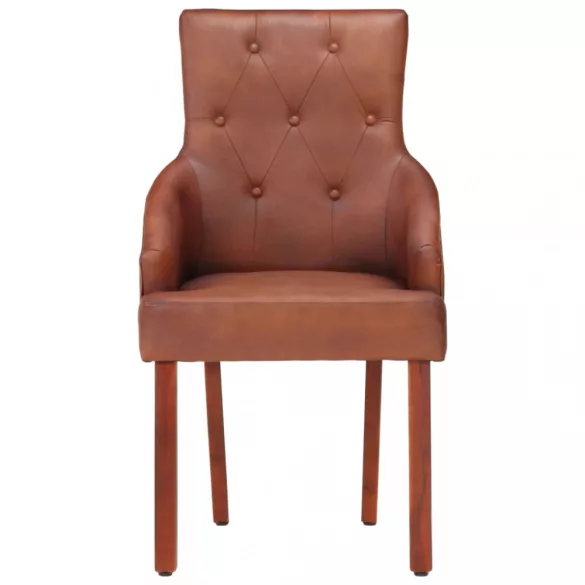 2 db barna valódi kecskebőr étkezőszék