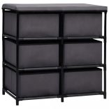 szürke acél tárolószekrény 6 fiókkal 55 x 29 x 55 cm