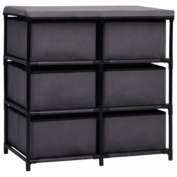 szürke acél tárolószekrény 6 fiókkal 55 x 29 x 55 cm