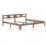 tömör fa ágykeret matrac nélkül 200 x 200 cm