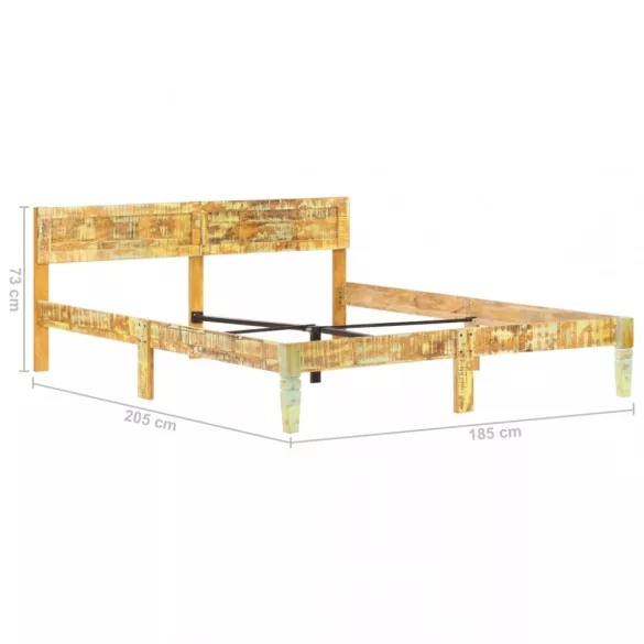 tömör újrahasznosított fa ágykeret 180 x 200 cm