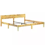 tömör újrahasznosított fa ágykeret 200 x 200 cm