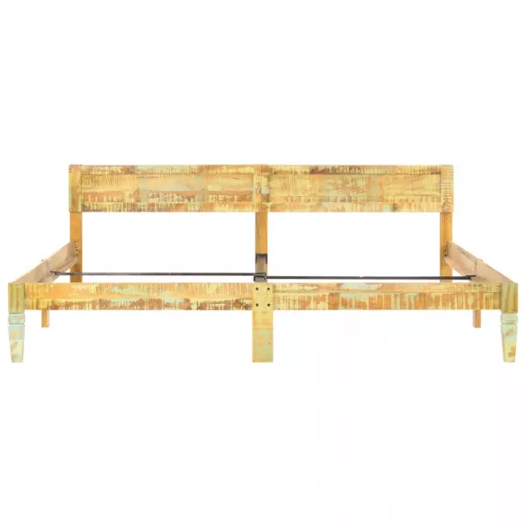 tömör újrahasznosított fa ágykeret 200 x 200 cm
