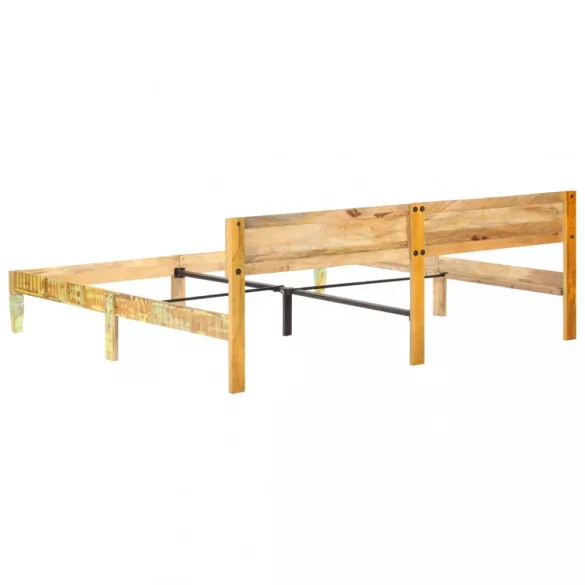 tömör újrahasznosított fa ágykeret 200 x 200 cm