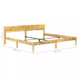 tömör újrahasznosított fa ágykeret 200 x 200 cm