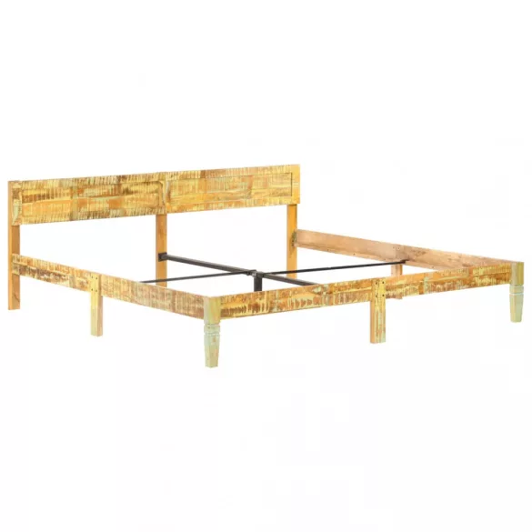 tömör újrahasznosított fa ágykeret 200 x 200 cm