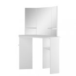 fehér sarok fésülködőasztal kozmetikai asztal sminkasztal