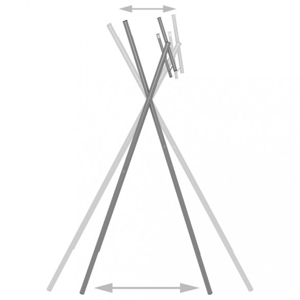 ezüst horganyzott acél összecsukható bárasztal láb 45x53x108 cm