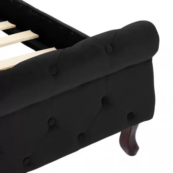 fekete bársony ágykeret 90 x 200 cm