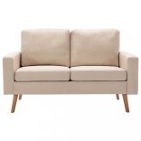 krémszínű kétszemélyes szövetkanapé