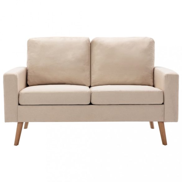 krémszínű kétszemélyes szövetkanapé