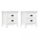 Hill 2 db fehér tömör fenyőfa éjjeliszekrény 46 x 35 x 49,5 cm