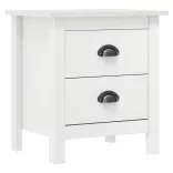 Hill 2 db fehér tömör fenyőfa éjjeliszekrény 46 x 35 x 49,5 cm