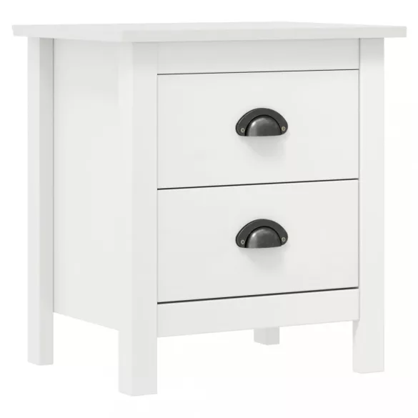 Hill 2 db fehér tömör fenyőfa éjjeliszekrény 46 x 35 x 49,5 cm