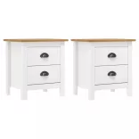 Hill 2 db fehér tömör fenyőfa éjjeliszekrény 46 x 35 x 49,5 cm