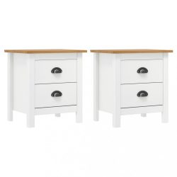   Hill 2 db fehér tömör fenyőfa éjjeliszekrény 46 x 35 x 49,5 cm