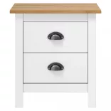Hill 2 db fehér tömör fenyőfa éjjeliszekrény 46 x 35 x 49,5 cm