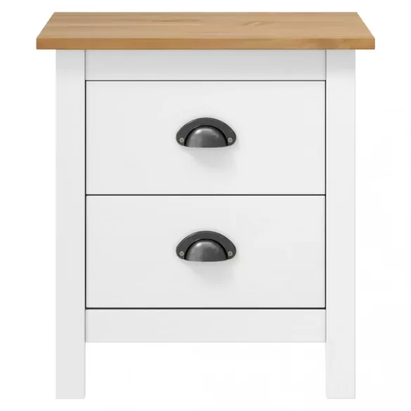 Hill 2 db fehér tömör fenyőfa éjjeliszekrény 46 x 35 x 49,5 cm