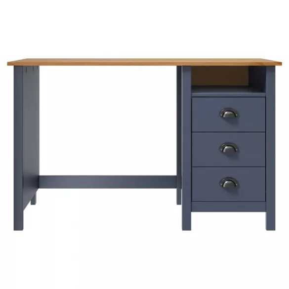 Hill szürke 3 fiókos tömör fenyőfa íróasztal 120 x 50 x 74 cm