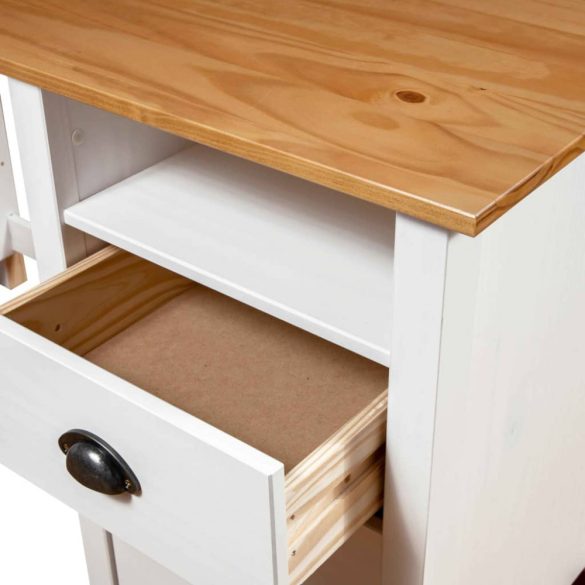 Hill 3 fiókos tömör fenyőfa íróasztal 120 x 50 x 74 cm