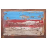 újrahasznosított tíkfa dohányzóasztal 80 x 50 x 40 cm