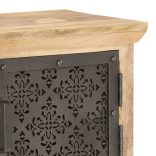 tömör mangófa TV-szekrény acélajtókkal 120 x 30 x 40 cm