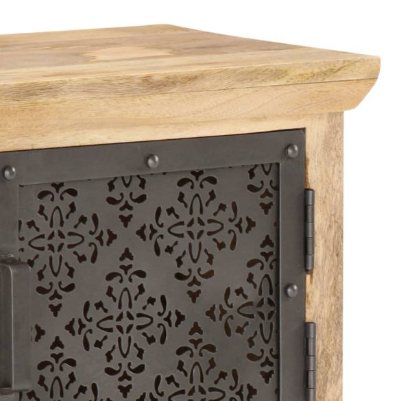 tömör mangófa TV-szekrény acélajtókkal 120 x 30 x 40 cm