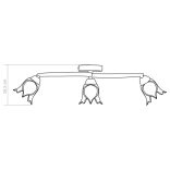 átlátszó üveg lámpaernyős mennyezeti lámpa 3 db E14-es izzóhoz