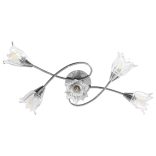 átlátszó üveg lámpaernyős mennyezeti lámpa 5 db E14-es izzóhoz