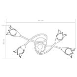 átlátszó üveg lámpaernyős mennyezeti lámpa 5 db E14-es izzóhoz