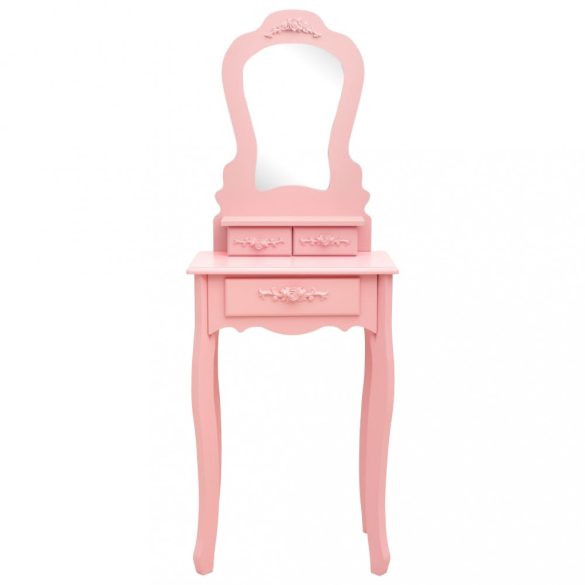 rózsaszín császárfa fésülködőasztal-szett ülőkével 50x59x136 cm